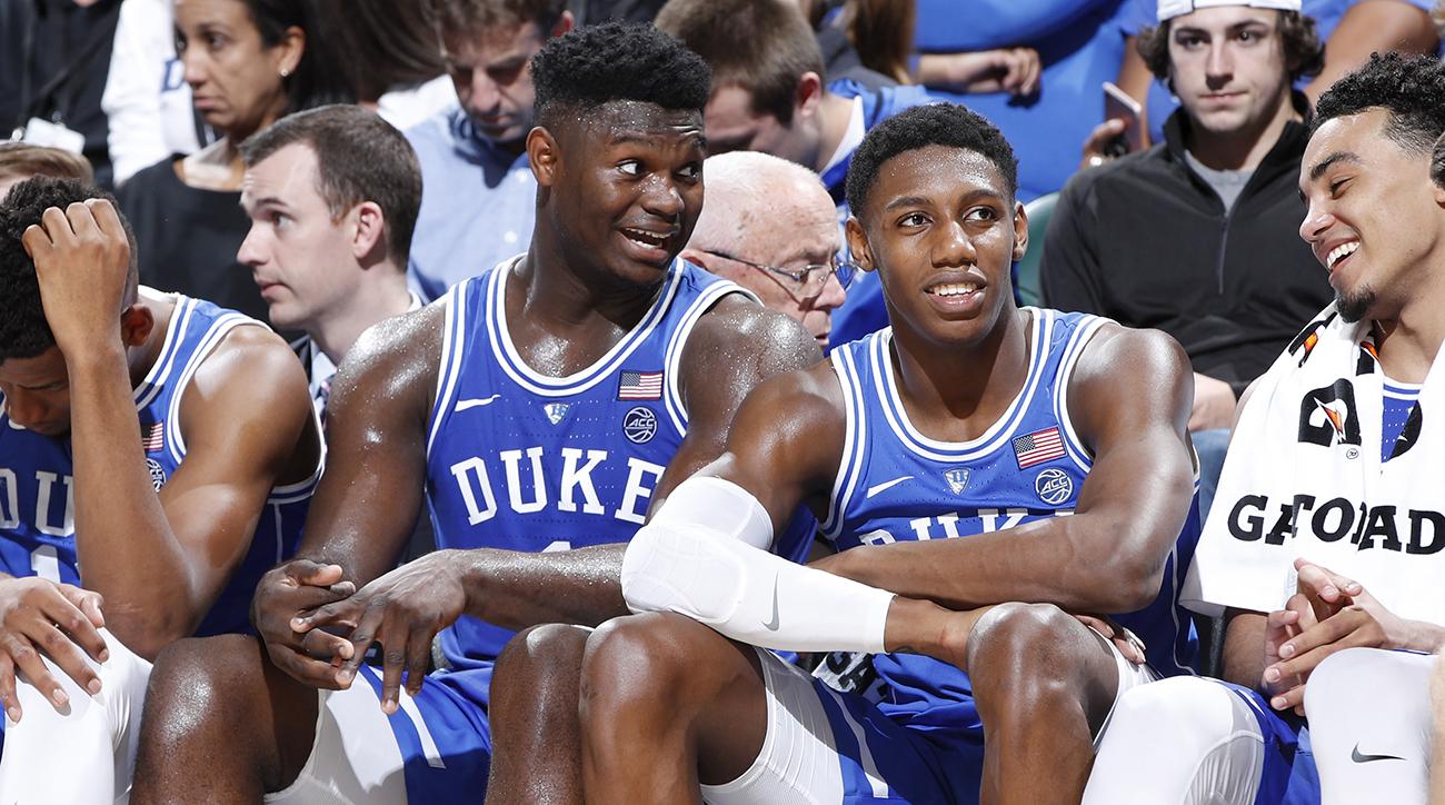 zion-williamson-rj-barrett-duke-bench